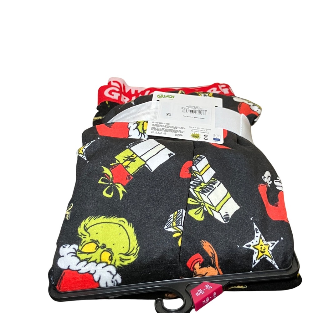 The Grinch Sleep Pants Women 2X Black New Christmas Fleece Lounge Dr Seuss - Picture 4 of 6